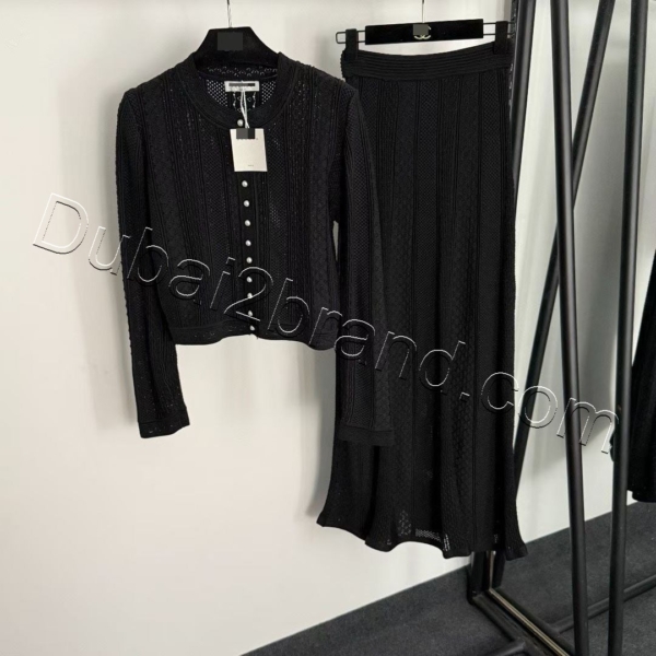 CHANEL Two-Piece Knit Set TS-7822 – black