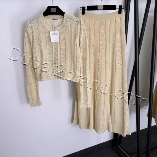CHANEL Two-Piece Knit Set TS-7822 –Cream
