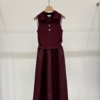 Chanel Sleeveless Midi Dress DR-1001 – Burgundy