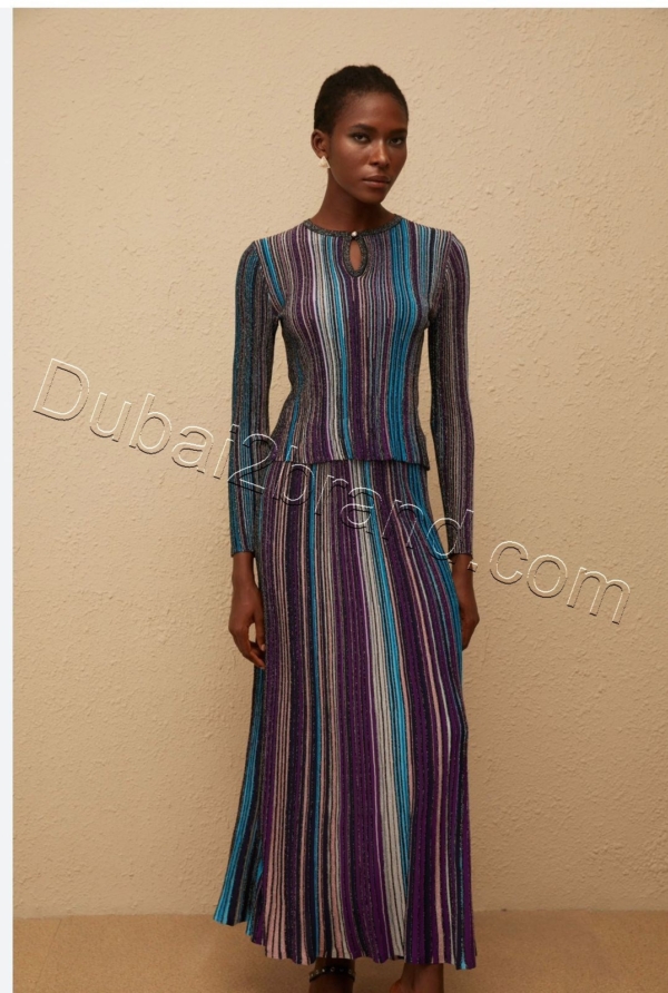 Missoni Women's Two-Piece Knit Skirt Set TS-7821 – Blue