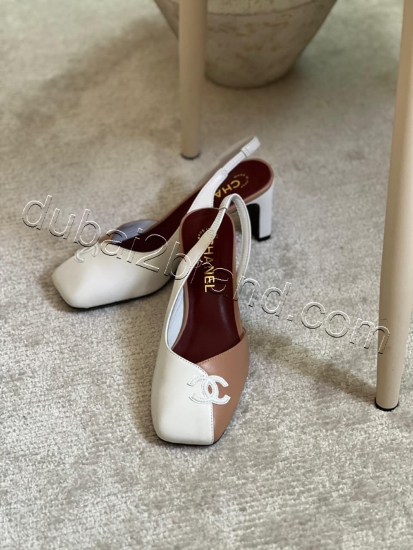 Chanel Slingback Heels HH - White and cream