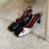 Chanel Slingback Heels HH - White and black