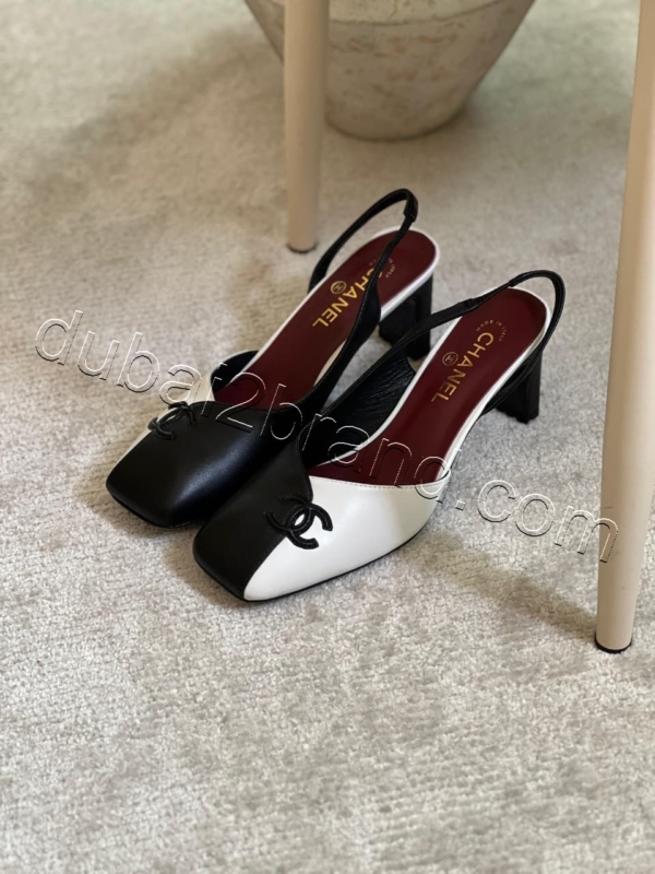 Chanel Slingback Heels HH - White and black