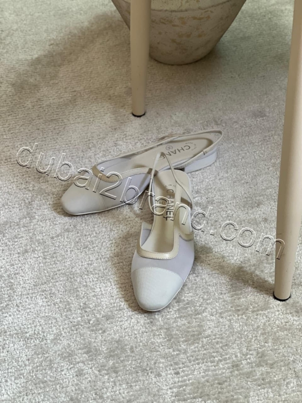Chanel Slingback Flat Shoes SN-1001 - white